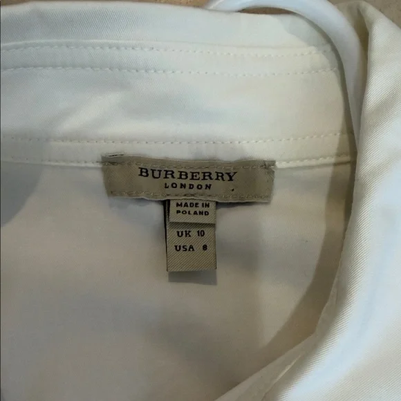 Burberry White Collared Shirt Dress - Picture 8 of 11